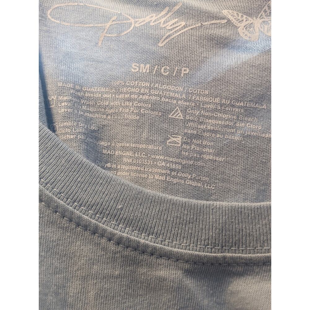 Dolly Parton Short Sleeve Graphic TShirt S Blue Country Icon Casual Layer Staple - Picture 4 of 7